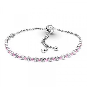 PANDORA Sparkly Pink and Clear Bracelet with Slider Clasp